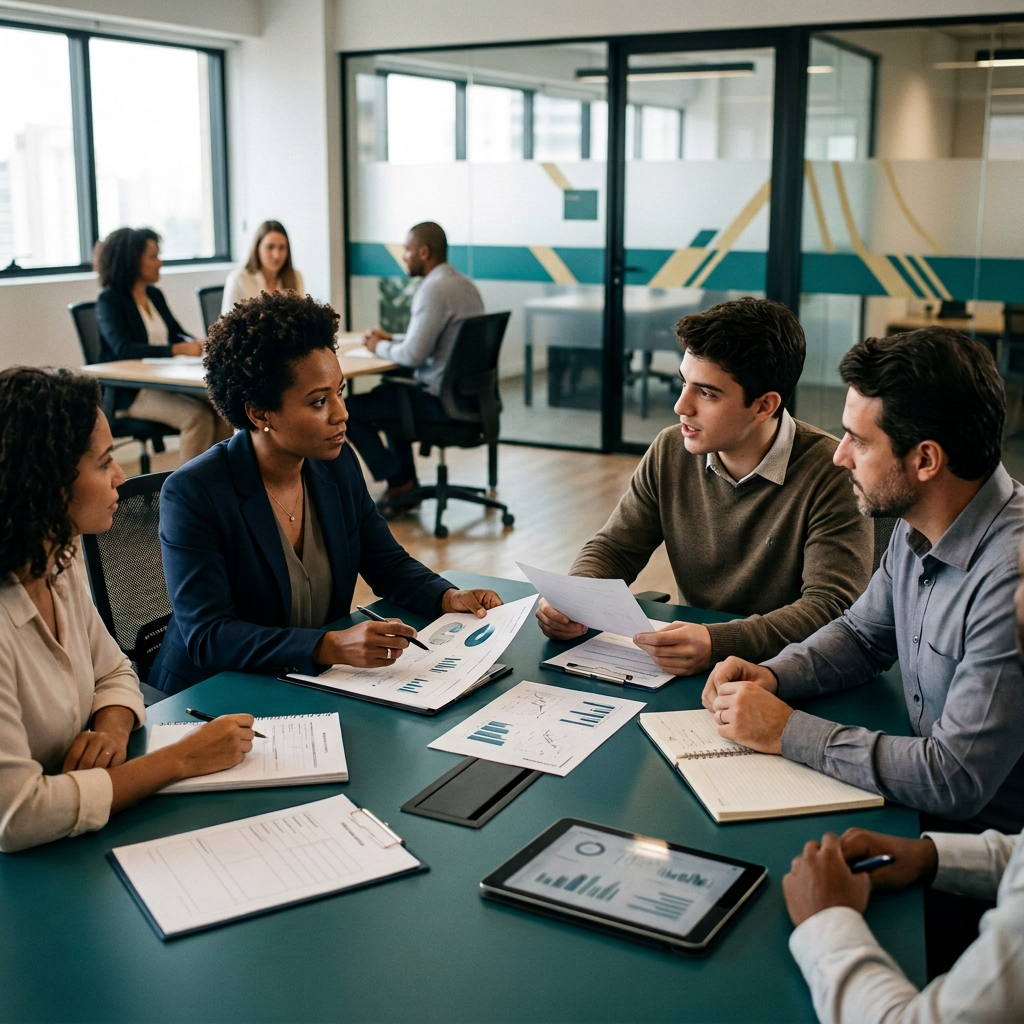 Empregada grávida levando mulher asiática no escritório de reunião para participar de entrevista de emprego com trabalhador de RH. Candidato com oportunidade de carreira sentado na sala de espera antes da nomeação do recrutamento.