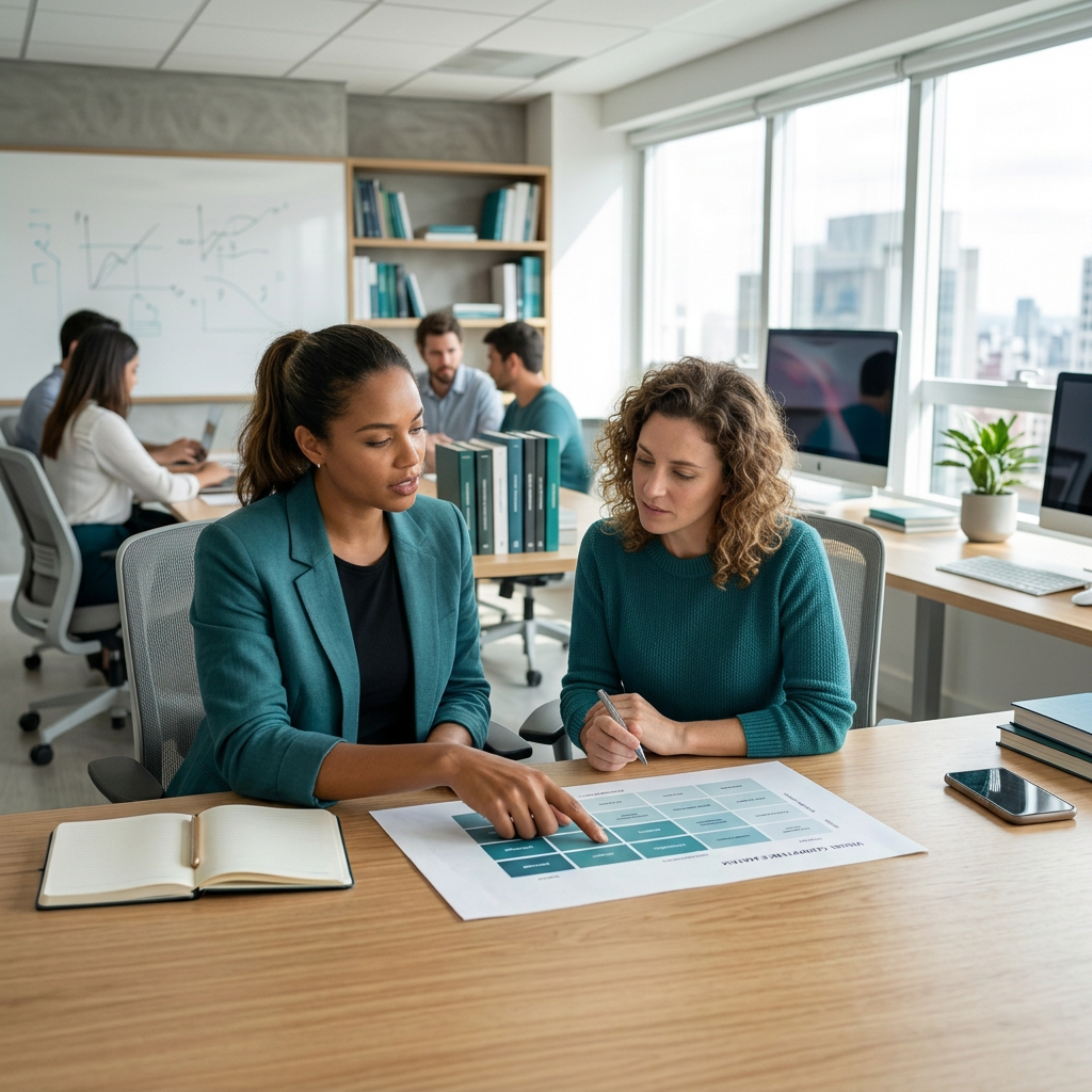 recrutadores a fazer uma entrevista de emprego com um empregado