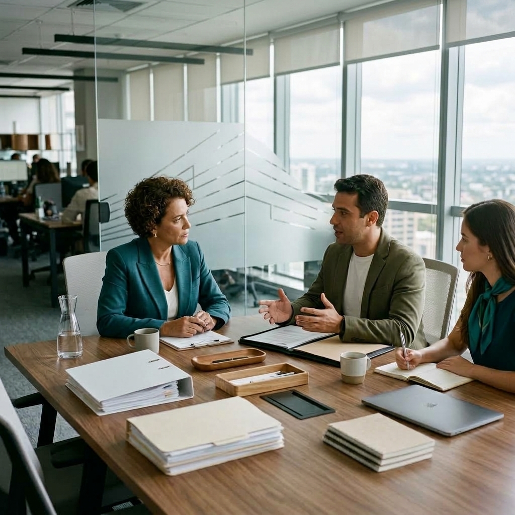 Conceito de negócio de um empregador que utiliza uma plataforma digital para encontrar e recrutar pessoas para um emprego